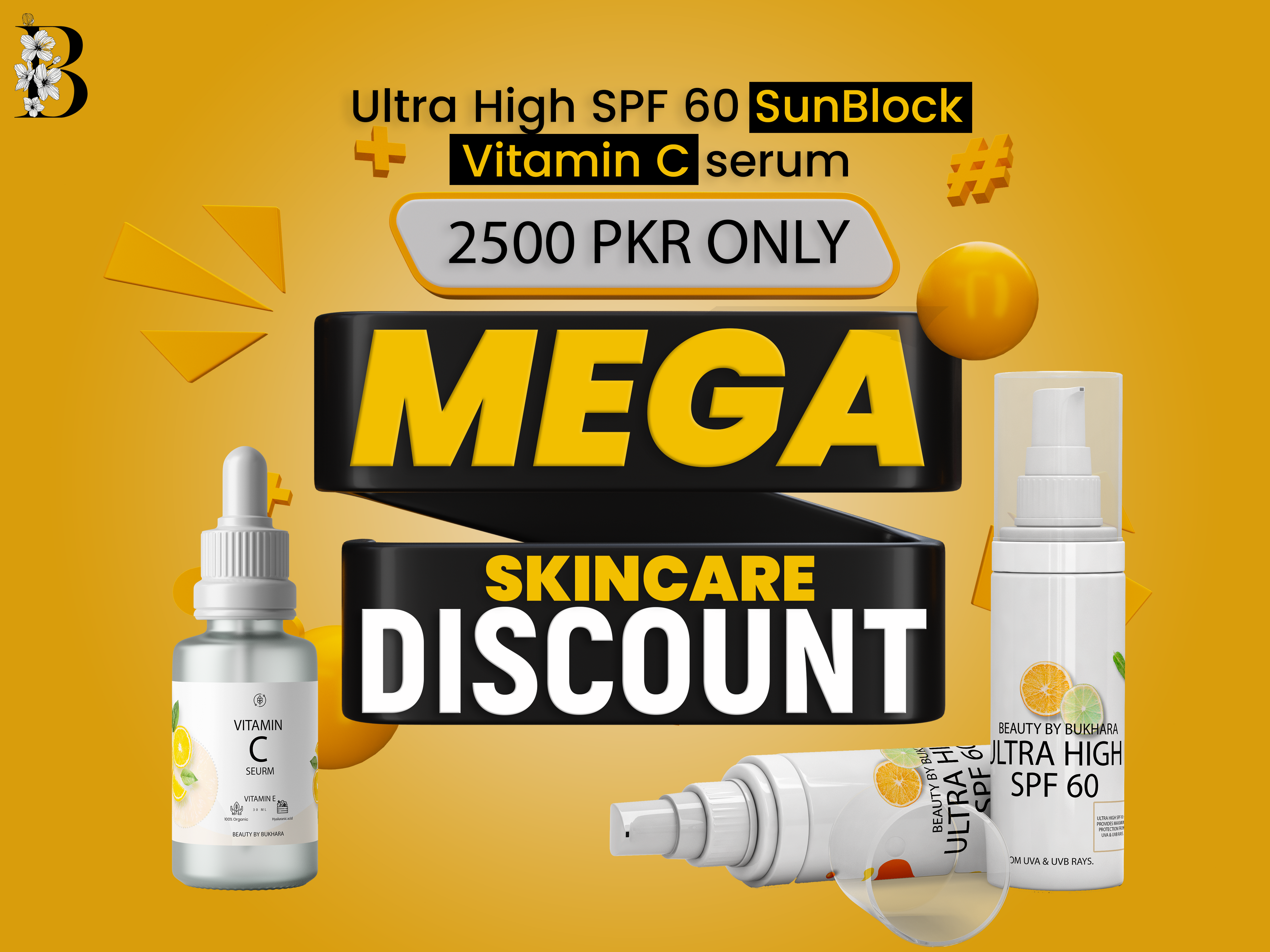 2-in-1 Skincare Deal – Sunblock + Vitamin C Serum (Rs. 2500)